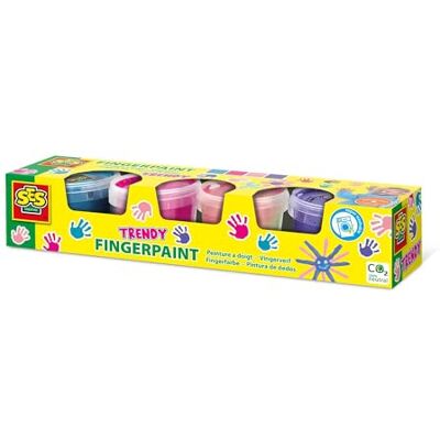 Creative Trendy 00392 vingerverf, 110 ml, verschillende kleuren, 440 ml, 4 stuks Creative Trendy 00392 vingerverf, 110 ml, verschillende kleuren, 440 ml, 4 stuks