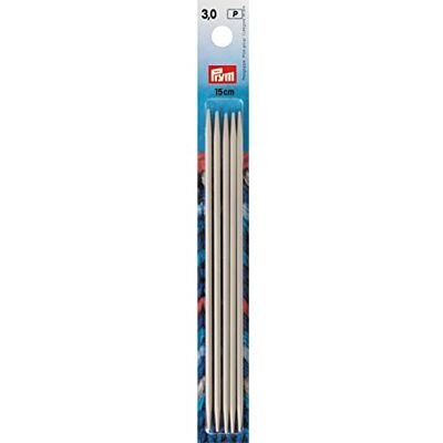 Prym Breinaalden van aluminium, grijs, 15 cm, 3 mm Prym Breinaalden van aluminium, grijs, 15 cm, 3 mm