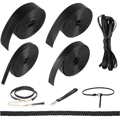 HOCUCHELAND 5 rollen lederen riem, 3 m, zwart lederen band met breedte 5/10/15/20/25 mm, leren band, platte leren band voor knutselprojecten, halsbanden voor dieren HOCUCHELAND 5 rollen lederen riem, 3 m, zwart lederen band met breedte 5/10/15/20/25 mm, leren band, platte leren band voor knutselprojecten, halsbanden voor dieren