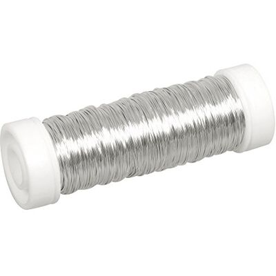 Rayher 2405522 draadspoel, kleur zilver, ø 0,30 mm, lengte 50 m, multifunctionele kunst, bloemschikken, decoratie, sieraden Rayher 2405522 draadspoel, kleur zilver, ø 0,30 mm, lengte 50 m, multifunctionele kunst, bloemschikken, decoratie, sieraden