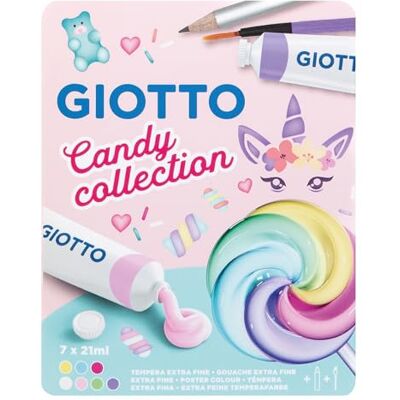 Giotto Tempere Candy Collection, pastelkleuren, F302100 Giotto Tempere Candy Collection, pastelkleuren, F302100
