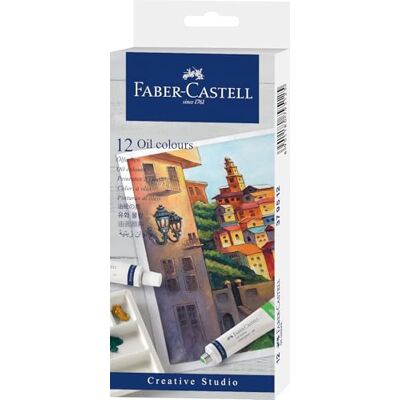 Faber-Castell olieverf, meerkleurig, 9 ml Peinture à l'huile hautement pigmentée pour débutants et artistes Faber-Castell olieverf, meerkleurig, 9 ml Peinture à l'huile hautement pigmentée pour débutants et artistes