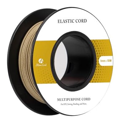 Abma Cord 1 mm x 10 m rond elastisch koord voor handwerk, sieraden, armbanden, naaien, rugzak, tentpalen, camping, kaki Abma Cord 1 mm x 10 m rond elastisch koord voor handwerk, sieraden, armbanden, naaien, rugzak, tentpalen, camping, kaki