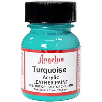 Angelus Acrylverf voor leer, turquoise, 29,5 ml standaard Angelus Acrylverf voor leer, turquoise, 29,5 ml standaard