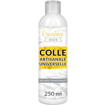 Creative Vloeibare PVA-lijm, wit, 250 ml, universeel, vinyl, niet giftig, voor vilt, glas, karton, stof, hout, leer, papier, handwerk, multifunctioneel, transparant en helder drogen Creative Vloeibare PVA-lijm, wit, 250 ml, universeel, vinyl, niet giftig, voor vilt, glas, karton, stof, hout, leer, papier, handwerk, multifunctioneel, transparant en helder drogen