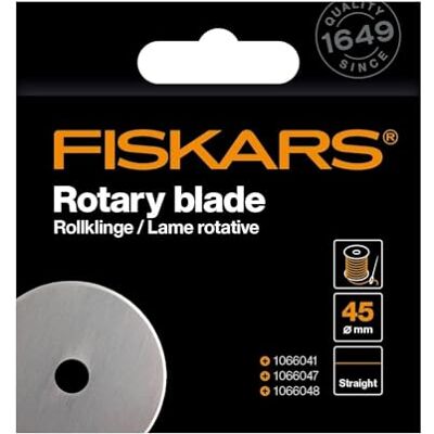 Fiskars Origineel reservemes, draaibaar lemmet voor rechte sneden, met meshouder, Ø 45 mm, staal, 1066042 Fiskars Origineel reservemes, draaibaar lemmet voor rechte sneden, met meshouder, Ø 45 mm, staal, 1066042