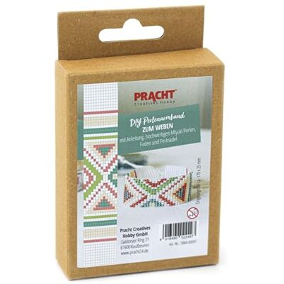 Pracht Creatives Hobby 5884-00091 Knutselset voor het maken van een kralenarmband met witte, groene en oranje Miyuki-kralen, totale afmetingen: ca. 17 x 2,5 cm Pracht Creatives Hobby 5884-00091 Knutselset voor het maken van een kralenarmband met witte, groene en oranje Miyuki-kralen, totale afmetingen: ca. 17 x 2,5 cm