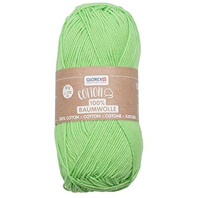 GLOREX 5 1004 11, katoen, 100% katoen, veelzijdig voor breien, haken en knutselen, zeer goede kwaliteit, zacht en wasbaar, 50 g, ca. 170 m, lichtgroen GLOREX 5 1004 11, katoen, 100% katoen, veelzijdig voor breien, haken en knutselen, zeer goede kwaliteit, zacht en wasbaar, 50 g, ca. 170 m, lichtgroen