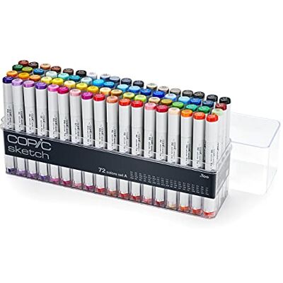 Copic Schets Stiften Set, Gesorteerde Kleuren, 72-Delige Set Copic Schets Stiften Set, Gesorteerde Kleuren, 72-Delige Set
