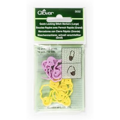 Clover CL3032 vergrendelingspuntmarker, groot, kunststof, roze/geel, 13 x 6,5 x 0,5 cm Clover CL3032 vergrendelingspuntmarker, groot, kunststof, roze/geel, 13 x 6,5 x 0,5 cm