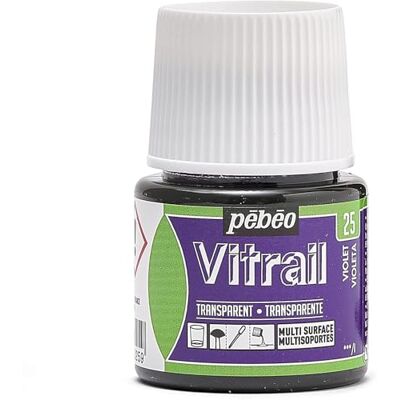 PEBEO Pébéo 050025 Vitrail 1 fles, paars, 45 ml PEBEO Pébéo 050025 Vitrail 1 fles, paars, 45 ml