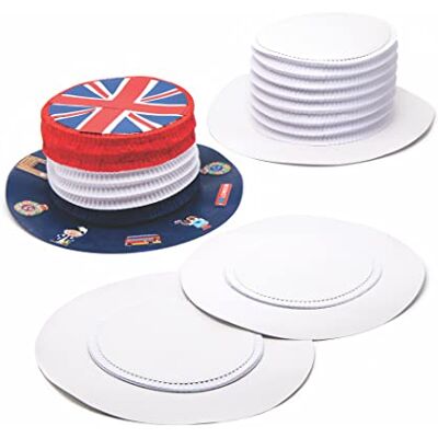 Baker Ross Set van 4 hoge hoeden, opvouwbaar, om te personaliseren, wit, 32 cm Baker Ross Set van 4 hoge hoeden, opvouwbaar, om te personaliseren, wit, 32 cm
