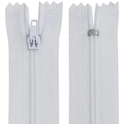AERZETIX C63373 Set van 10 spiraalvormige ritssluitingen nr. 3 niet scheidbaar 30 cm nylon zelfborgende metalen schuif kleur wit kledingstuk naaibroek fournituren AERZETIX C63373 Set van 10 spiraalvormige ritssluitingen nr. 3 niet scheidbaar 30 cm nylon zelfborgende metalen schuif kleur wit kledingstuk naaibroek fournituren