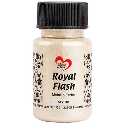Ideen mit Herz Royal Flash Metallic acrylverf met de fijnste glitterdeeltjes, 50 ml, crèmekleurig Ideen mit Herz Royal Flash Metallic acrylverf met de fijnste glitterdeeltjes, 50 ml, crèmekleurig