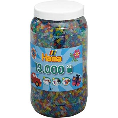 Hama 211-54 – creatieve vrije tijd – pot met 13.000 strijkkralen – Midi – mix met pailletten Hama 211-54 – creatieve vrije tijd – pot met 13.000 strijkkralen – Midi – mix met pailletten