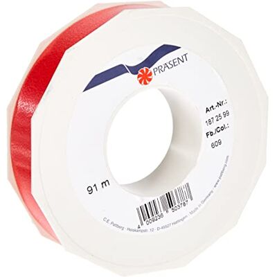 PRÄSENT C.E. Pattberg America lint, 25 mm x 91 m, rood PRÄSENT C.E. Pattberg America lint, 25 mm x 91 m, rood