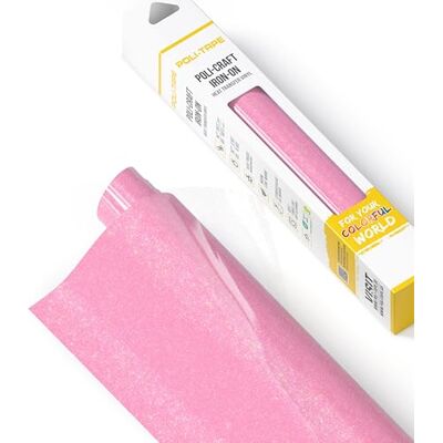 POLI-TAPE POLI-FLEX® PEARL GLITTER® Glitterfolie voor textiel, flexibele folie met glittereffect, om op te strijken, plotterfolie voor DIY T-shirts, neonroze, 30,5 cm x 61 cm POLI-TAPE POLI-FLEX® PEARL GLITTER® Glitterfolie voor textiel, flexibele folie met glittereffect, om op te strijken, plotterfolie voor DIY T-shirts, neonroze, 30,5 cm x 61 cm
