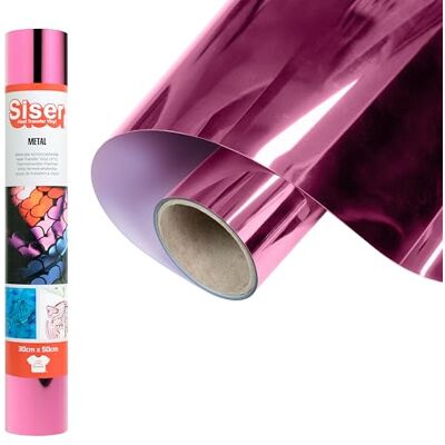 SISER Metal Pink Rose, 30 cm x 0,5 m, metallic thermotransfer-vinyl om op te strijken voor het personaliseren van stoffen, kleding en accessoires, knutselen, gemakkelijk te snijden SISER Metal Pink Rose, 30 cm x 0,5 m, metallic thermotransfer-vinyl om op te strijken voor het personaliseren van stoffen, kleding en accessoires, knutselen, gemakkelijk te snijden