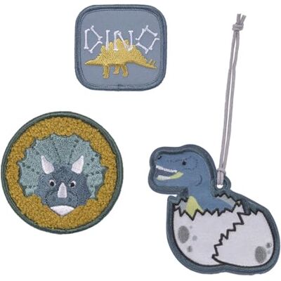 Lässig Jurassic Set hangers en patches (3 stuks) met drukknop / schoolpatches set Lässig Jurassic Set hangers en patches (3 stuks) met drukknop / schoolpatches set