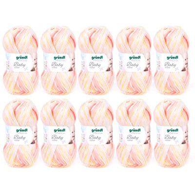 Gründl 3457-01 Baby color wol, 70% polyacryl 30% polyamide, lichtgrijs natuur donkergrijs geel multicolor, 10 x 50 g, 500 gram Gründl 3457-01 Baby color wol, 70% polyacryl 30% polyamide, lichtgrijs natuur donkergrijs geel multicolor, 10 x 50 g, 500 gram