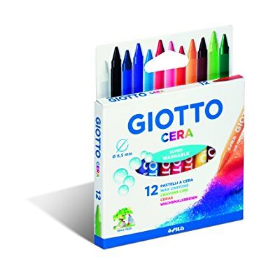 Giotto Cera Etui met 12 waskrijtjes, verschillende kleuren Giotto Cera Etui met 12 waskrijtjes, verschillende kleuren