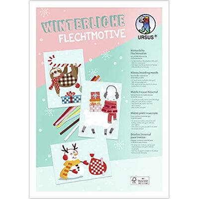 Ursus 28240099F Winter knutselset voor kinderen met 12 kleurrijke vlechtmotieven (A4) en 160 papieren stroken om te knutselen Ursus 28240099F Winter knutselset voor kinderen met 12 kleurrijke vlechtmotieven (A4) en 160 papieren stroken om te knutselen