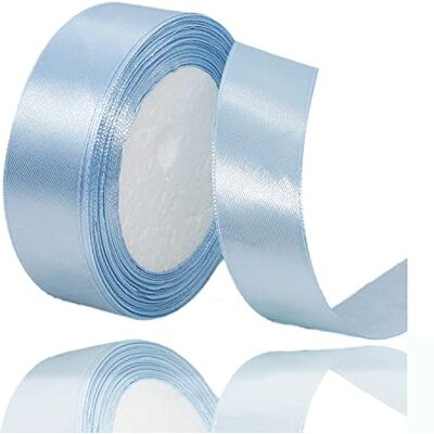 ALOHOVME Satijnen lint, lichtblauw, 25 mm x 23 m, effen kleur voor geschenkverpakking, haarstrikken, bruiloftsdecoratie, knutselprojecten, bloemist, taartdecoratie en feest ALOHOVME Satijnen lint, lichtblauw, 25 mm x 23 m, effen kleur voor geschenkverpakking, haarstrikken, bruiloftsdecoratie, knutselprojecten, bloemist, taartdecoratie en feest