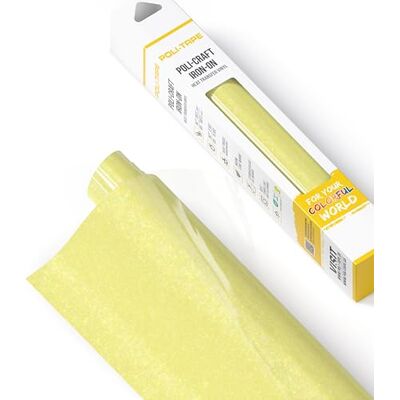 POLI-TAPE POLI-FLEX® PEARL GLITTER® Glitterfolie voor textiel, flexibele folie met glittereffect, om op te strijken, plotterfolie voor DIY T-shirts, neongeel, 30,5 cm x 61 cm POLI-TAPE POLI-FLEX® PEARL GLITTER® Glitterfolie voor textiel, flexibele folie met glittereffect, om op te strijken, plotterfolie voor DIY T-shirts, neongeel, 30,5 cm x 61 cm