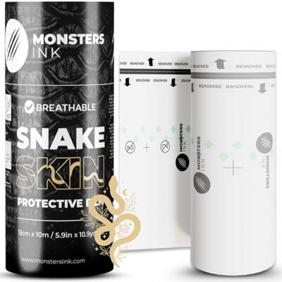Monsters Ink Snake Skin Protector, rolfolie, transparant, waterdicht, voor snelle genezing (15 cm x 10 m) Monsters Ink Snake Skin Protector, rolfolie, transparant, waterdicht, voor snelle genezing (15 cm x 10 m)