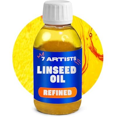 7 Artists Geraffineerde en gezuiverde lijnolie, 125 ml, medium, professionele olieverf, kunstenaarskwaliteit, verbetert vloeibaarheid, transparantie en glans, ideaal voor glazuur en gelaagd schilderen 7 Artists Geraffineerde en gezuiverde lijnolie, 125 ml, medium, professionele olieverf, kunstenaarskwaliteit, verbetert vloeibaarheid, transparantie en glans, ideaal voor glazuur en gelaagd schilderen