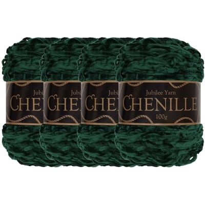 BambooMN JubileeYarn Chenillegaren, 4 bollen gekamd gewicht, 100 g/bol, smaragd, fluweel, donkergroen, junglegroen, voor haken en breien BambooMN JubileeYarn Chenillegaren, 4 bollen gekamd gewicht, 100 g/bol, smaragd, fluweel, donkergroen, junglegroen, voor haken en breien
