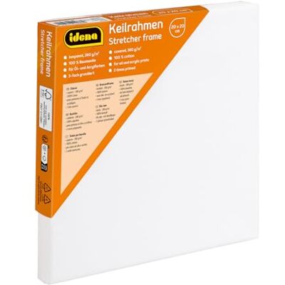 Idena 60008 brancard met canvas van 100% katoen, 380 g/m2, voor olie- en acrylverf, 20 x 20 cm, wit Idena 60008 brancard met canvas van 100% katoen, 380 g/m2, voor olie- en acrylverf, 20 x 20 cm, wit