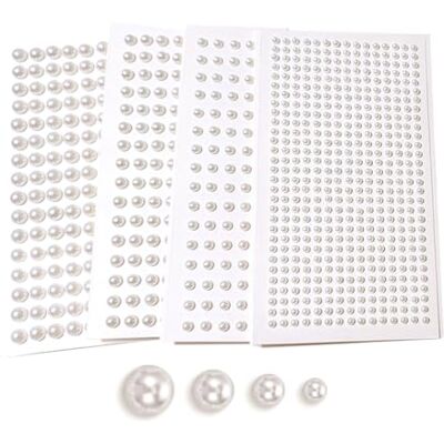 YOYEAH Zelfklevende strass-steentjes: 930 witte kralen 3/4/5/6 mm voor knutselen, voor het decoreren van fotolijsten, wenskaarten en gezichten, strass-steentjes om op de stof te plakken YOYEAH Zelfklevende strass-steentjes: 930 witte kralen 3/4/5/6 mm voor knutselen, voor het decoreren van fotolijsten, wenskaarten en gezichten, strass-steentjes om op de stof te plakken