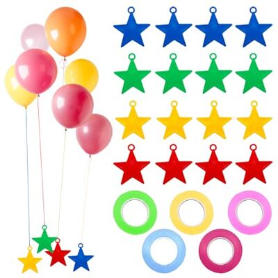 Mudoulu 40 stuks sterballonnen met 5 rollen lint, gewichten voor heliumballonnen, plastic ballonnen voor bruiloft, verjaardag, feestdecoratie Mudoulu 40 stuks sterballonnen met 5 rollen lint, gewichten voor heliumballonnen, plastic ballonnen voor bruiloft, verjaardag, feestdecoratie