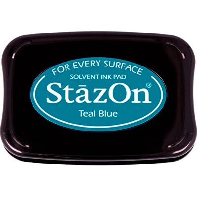 Tsukineko StazOn Ink Pads stempelkussen voor meerdere oppervlakken, blauwgroen Tsukineko StazOn Ink Pads stempelkussen voor meerdere oppervlakken, blauwgroen