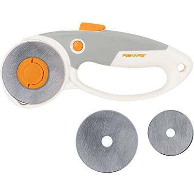 Fiskars 1066048 Duoloop Titanium Roterende Snijder, Roterend Blade Met Lemmet Handvat, Voor Rechts- en Linkshandigen, Bladdiameter: 45 mm en 60 mm, Oranje/Wit/Grijs, 1066048 Fiskars 1066048 Duoloop Titanium Roterende Snijder, Roterend Blade Met Lemmet Handvat, Voor Rechts- en Linkshandigen, Bladdiameter: 45 mm en 60 mm, Oranje/Wit/Grijs, 1066048