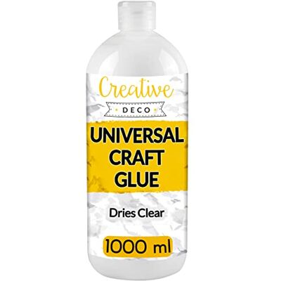 Creative Vloeibare PVA-lijm, wit, 1 l, universeel, vinyl, niet giftig, voor vilt, glas, karton, stof, hout, leer, papier, school, handwerk, multifunctioneel, transparant en helder drogen Creative Vloeibare PVA-lijm, wit, 1 l, universeel, vinyl, niet giftig, voor vilt, glas, karton, stof, hout, leer, papier, school, handwerk, multifunctioneel, transparant en helder drogen