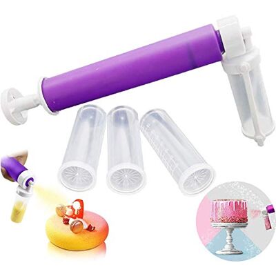 YOMIQIU Handmatige airbrush voor taarten, kleurgereedschap, veelzijdige bakspuit, decoratieset met verstelbare drukpomp voor cupcakes en desserts YOMIQIU Handmatige airbrush voor taarten, kleurgereedschap, veelzijdige bakspuit, decoratieset met verstelbare drukpomp voor cupcakes en desserts