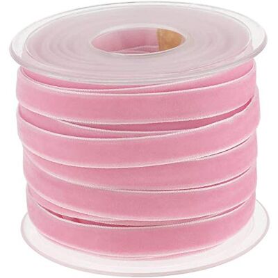 POFET Fluwelen lint voor knutselen en decoratie, 18 m x 10 mm, roze POFET Fluwelen lint voor knutselen en decoratie, 18 m x 10 mm, roze