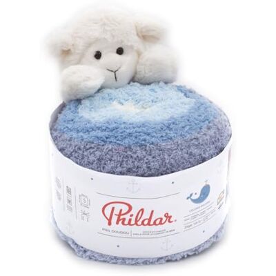 Phildar Phil Doudou wollen bol – haak- en breiwol – 100% polyester – naald nr. 5 – kleur blauw Phildar Phil Doudou wollen bol – haak- en breiwol – 100% polyester – naald nr. 5 – kleur blauw