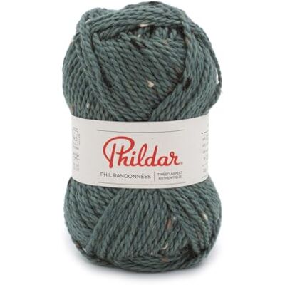 Phildar Wool Phil RANDONNEES Breiwol 10% alpaca, 40% wol, 5% viscose, 45% acryl Naald nr. 4,5 Kleur Groen DE Grijs Phildar Wool Phil RANDONNEES Breiwol 10% alpaca, 40% wol, 5% viscose, 45% acryl Naald nr. 4,5 Kleur Groen DE Grijs