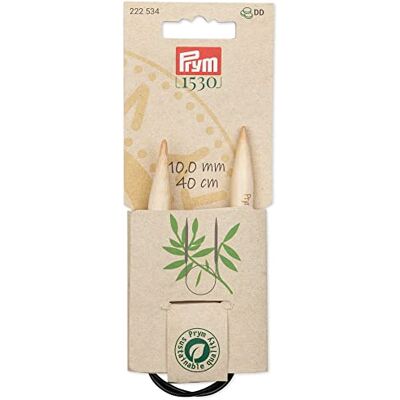Prym Rondbreinaalden van bamboe, 40 cm, 10 mm, natuur, Eén maat Prym Rondbreinaalden van bamboe, 40 cm, 10 mm, natuur, Eén maat