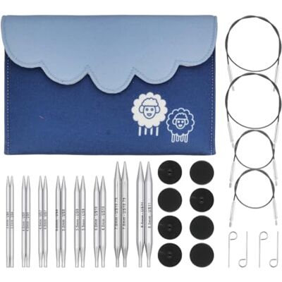 KnitPro Nova Set verwisselbare naalden paar rondbreinaalden 8 x 10 cm met accessoires Nova Deluxe set voor beginners, professionals en geschenkdoos KnitPro Nova Set verwisselbare naalden paar rondbreinaalden 8 x 10 cm met accessoires Nova Deluxe set voor beginners, professionals en geschenkdoos