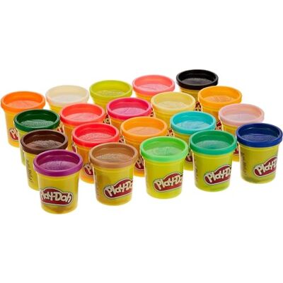 Play-Doh 20 potten modelleerpasta, super kleuren, elk 84 g, A7924EUC, geen kleur Play-Doh 20 potten modelleerpasta, super kleuren, elk 84 g, A7924EUC, geen kleur