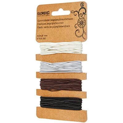 GLOREX GmbH Elastieken 4 x 3 m Ø 1 mm beige/grijs/bruin/zwart GLOREX GmbH Elastieken 4 x 3 m Ø 1 mm beige/grijs/bruin/zwart
