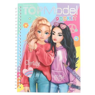 Depesche 13166 Topmodel Kleurboek in praktisch formaat met 120 pagina's voor het ontwerpen van outfits, kleurboek met stickervel en spiraalbinding Depesche 13166 Topmodel Kleurboek in praktisch formaat met 120 pagina's voor het ontwerpen van outfits, kleurboek met stickervel en spiraalbinding
