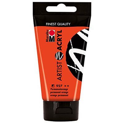 Marabu 12200002927 Artist acrylverf permanent oranje 75 ml, fijne acrylverf in kunstenaarskwaliteit, pastose, sterk gepigmenteerd, zeer goede glans en dekking Marabu 12200002927 Artist acrylverf permanent oranje 75 ml, fijne acrylverf in kunstenaarskwaliteit, pastose, sterk gepigmenteerd, zeer goede glans en dekking