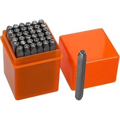 Aubzy Set van 37 stempels van metaal, 3 mm, letters A-Z, cijfers 0-9 en speciale tekens, stempels van gehard staal voor metaal, kunststof, hout, leer, premium doe-het-zelf Aubzy Set van 37 stempels van metaal, 3 mm, letters A-Z, cijfers 0-9 en speciale tekens, stempels van gehard staal voor metaal, kunststof, hout, leer, premium doe-het-zelf