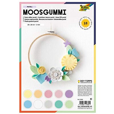Folia 231095 Pastel schuimrubber, 2 mm, ca. 20 x 29 cm, 10 vellen gesorteerd in 10 pastelkleuren, niet zelfklevend, ideaal voor veelzijdig knutselwerk Folia 231095 Pastel schuimrubber, 2 mm, ca. 20 x 29 cm, 10 vellen gesorteerd in 10 pastelkleuren, niet zelfklevend, ideaal voor veelzijdig knutselwerk