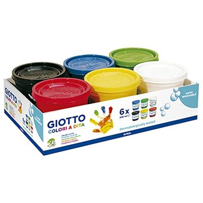 Giotto Gouache met vingers – bakje met 6 potten, 200 ml, verschillende kleuren Giotto Gouache met vingers – bakje met 6 potten, 200 ml, verschillende kleuren